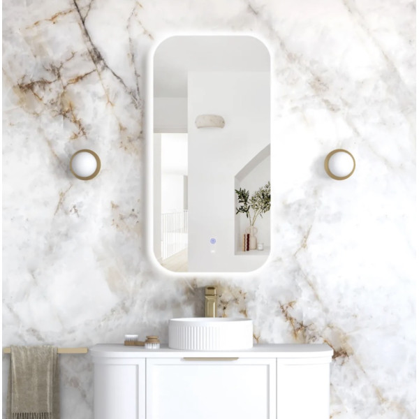 LED Newport 900(H)x450(W) Frameless Mirror Soft Square