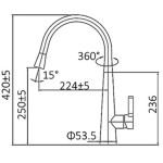 Pull Out Kitchen Mixer 420 Black PKM004-B