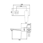 Zevio Wall Basin Bath Mixer Z13WBMGM