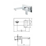 Basin and Bath Wall Mixer chrome on sale-MSQ-W03