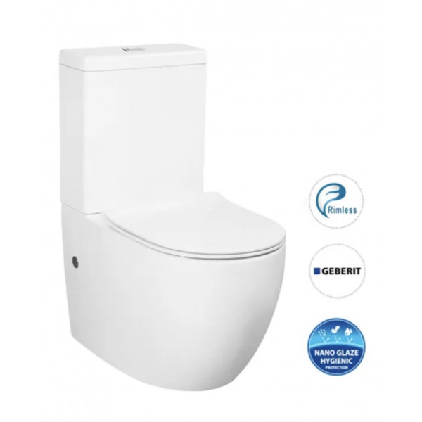 Cosenza Rimless Back to Wall Faced Toilet Suite