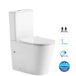 Radiant Tornado and Rimless Flush Toilet Suite Slim Seat Matt Black