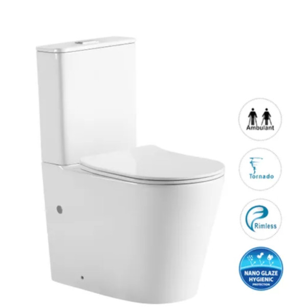 Radiant Tornado and Rimless Flush Toilet Suite 