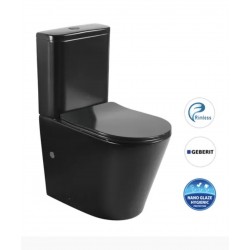 Oasis Rimless Matte Black Back to Wall Toilet Suite