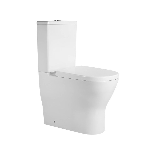 Lukka Verona 650x390x900mm Gloss White Tornado Rimless Back to Wall Toilet Suite