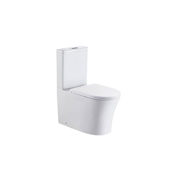 Lukka Orta 700x385x841mm Gloss White Tornado Rimless Back to Wall Toilet Suite