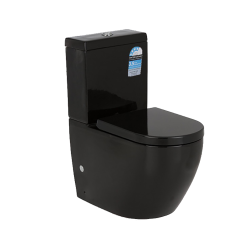 KDK025 Black Rimless Back to Wall Toilet Suite