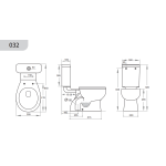 Dingo KDK032 Closed Couple Toilet Suite