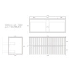 Cabarita Morden Wall Hung PVC Cabinet, Matte Black LK-MC1200W-MB