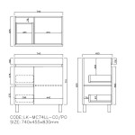 Camden Modern Free Standing 750mm Cabinet LK-MC74L 2 Colors