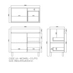 LK-MC94 Wood Grain Free Standing Cabinet