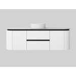 LK-MD1221W  Modern Curved Wall Hung Vanity PVC Cabinet 1200mm