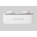 LK-MD1221W  Modern Curved Wall Hung Vanity PVC Cabinet 1200mm