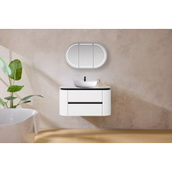 LK-MD750W  Modern Wall Hung Curved Vanity PVC Cabinet 750mm