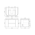 LK-MD750W  Modern Wall Hung Curved Vanity PVC Cabinet 750mm