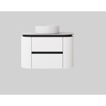 LK-MD750W  Modern Wall Hung Curved Vanity PVC Cabinet 750mm