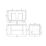 LK-MD900W Modern Wall Hung Curved Vanity PVC Cabinet  900mm
