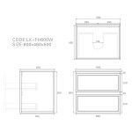 LK-FH600NW-MG New Hamilton Wall Hung Cabinet Matte Grey white &black 3 colors