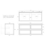 1200 New Hamilton Federation Slim Wall Hung Cabinet/Black/White/Grey LK-FH1221NW