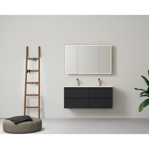 1200 New Hamilton Federation Slim Wall Hung Cabinet/Black/White/Grey LK-FH1221NW