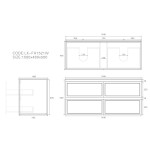 LK-FH1521NW  New Hamilton Federation Slim Wall Hung Cabinet White/Grey/Black