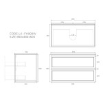 LK-FH900NW New Hamilton Wall Hung Cabinet Matte Black/White/Grey 3 colors