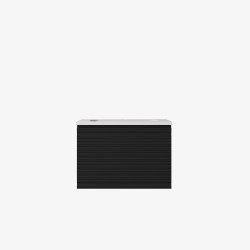 Sedona Fluted Wall Hung Matte Black PVC Vanity 600mm