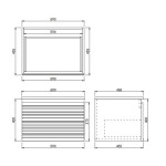 Sedona Fluted Wall Hung Olive Green PVC Vanity 600mm