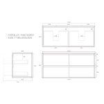 1200mm Double Basin Modern Wall Hung Plywood Cabinet LK-MG1220W-MO 1200mm Double Basin Modern Wall Hung Plywood Cabinet LK-MG1220W-MO
