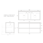 1500mm Double Basin Modern Wall Hung Plywood Cabinet LK-MG1521W-MO