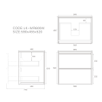 600mm Modern Wall Hung Plywood Cabinet LK-MR600W-MO