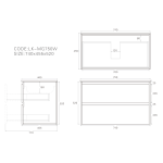 750mm Modern Wall Hung Plywood Cabinet LK-MG750W-SO
