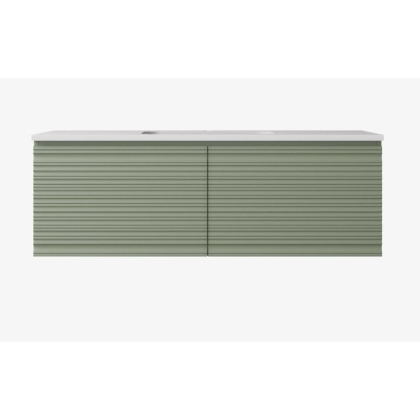 Sedona Fluted Wall Hung Olive Green PVC Vanity 1200mm