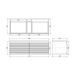 Sedona Fluted Wall Hung Matte White PVC Vanity 1200mm