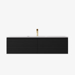 Sedona Fluted Wall Hung Matte White PVC Vanity 1500mm