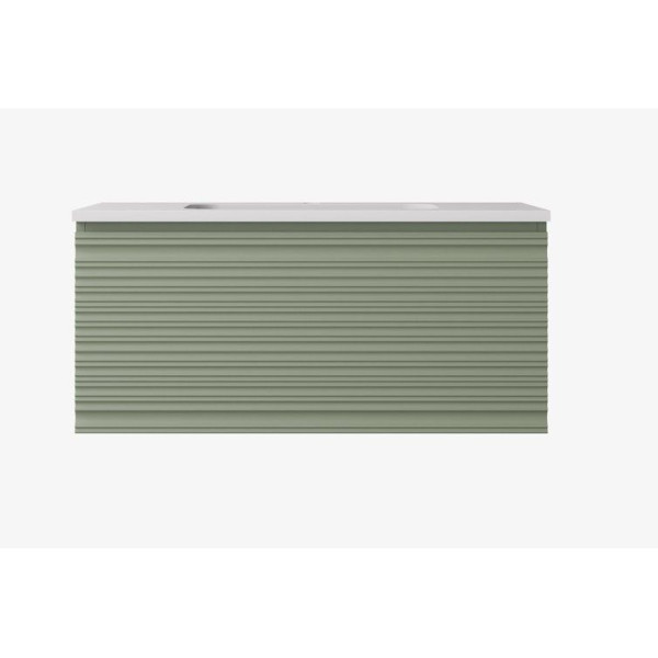 Sedona Fluted Wall Hung Olive Green PVC Vanity 900mm Sedona Fluted Wall Hung Olive Green PVC Vanity 900mm