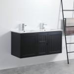 Acacia Shaker Door Water Proof Wall Cabinet - Matte Black 1200x460x560