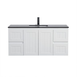 Acacia Shaker Door Water Proof Wall Cabinet - Matte White Vanity 1200x460x560