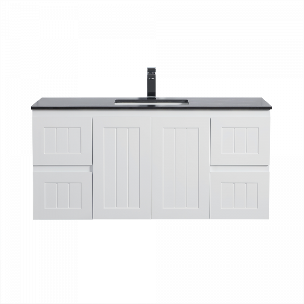 Acacia Shaker Door Water Proof Wall Cabinet - Matte White Vanity 1200x460x560