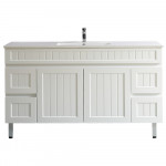 Acacia Shaker Door Water Proof Floor Cabinet - Matte White Vanity 1500x460x560