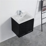 Acacia Shaker Door Water Proof Wall Cabinet - Matte Black 600x460x560