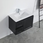 Acacia Shaker Door Water Proof Wall Cabinet - Matte Black 750x460x560