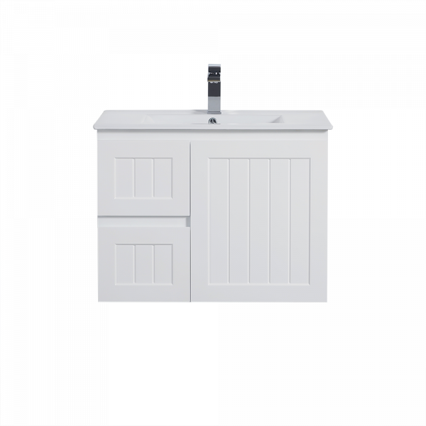 Acacia Shaker Door Water Proof Wall Cabinet - Matte White Vanity 750x460x560