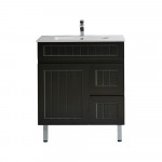 Acacia Shaker Door Water Proof Cabinet - Matte Black Vanity 750x460x880