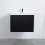 Acacia Shaker Door Water Proof Wall Cabinet - Matte Black 750x460x560
