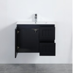Acacia Shaker Door Water Proof Wall Cabinet - Matte Black 750x460x560