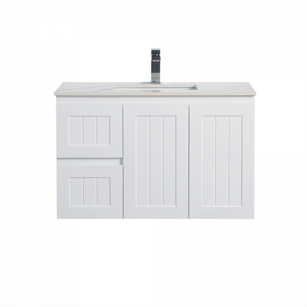 Acacia Shaker Door Water Proof Wall Cabinet - Matte White Vanity 900x460x560