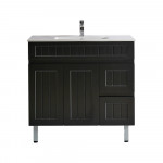 Acacia Shaker Door Water Proof Floor Cabinet - Matte Black Vanity 900x460x880