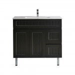Acacia Shaker Door Water Proof Floor Cabinet - Matte Black Vanity 900x460x880
