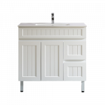 Acacia Shaker Door Water Proof Floor Cabinet - Matte White Vanity 900x460x880